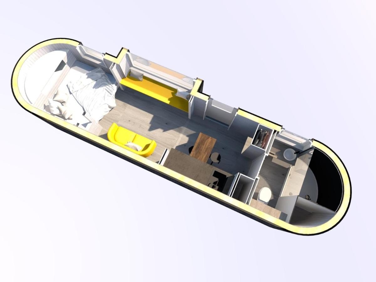Floor plan of a model 4 cabin