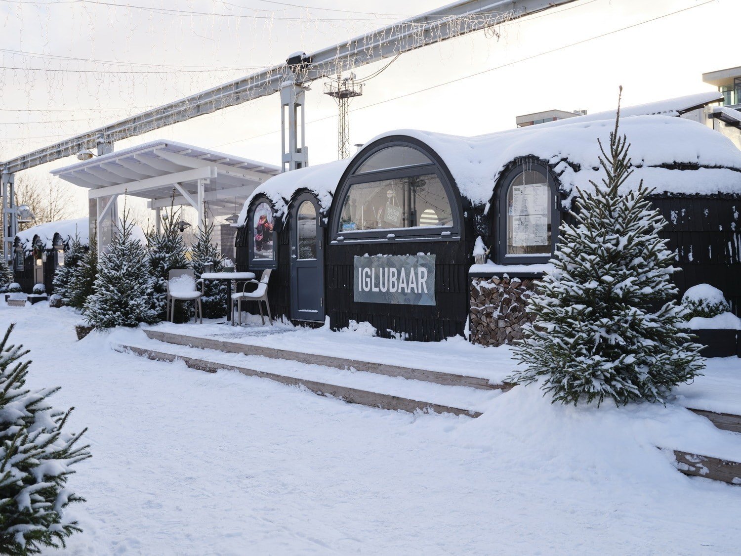 Iglubar in the winter, covered in snow