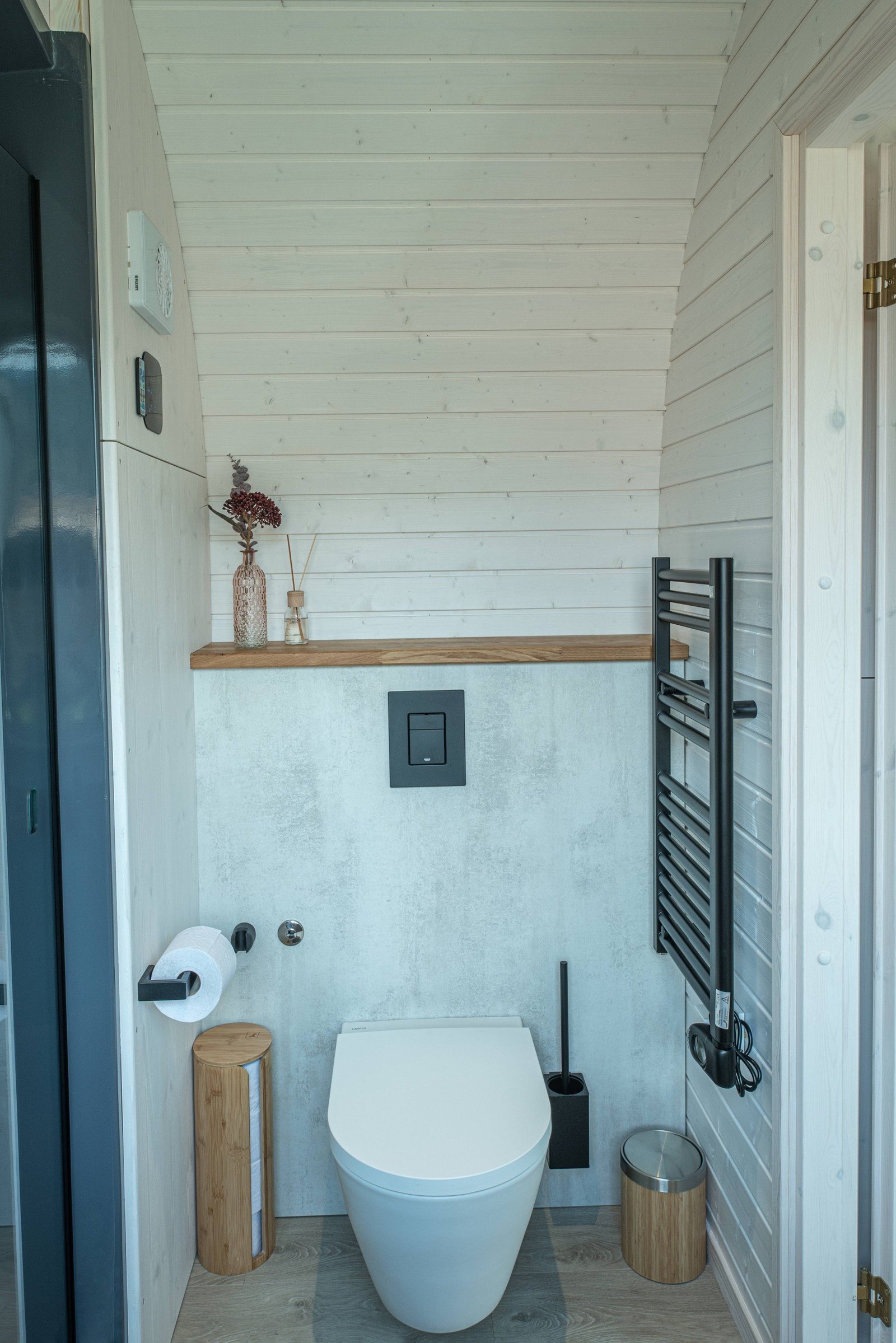 Toilet in the cabin with all the necessities