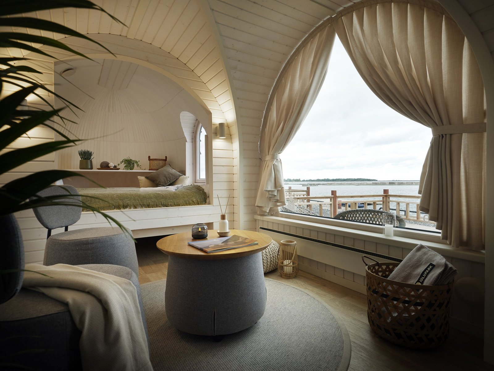Interior view of a Igluhut near the sea